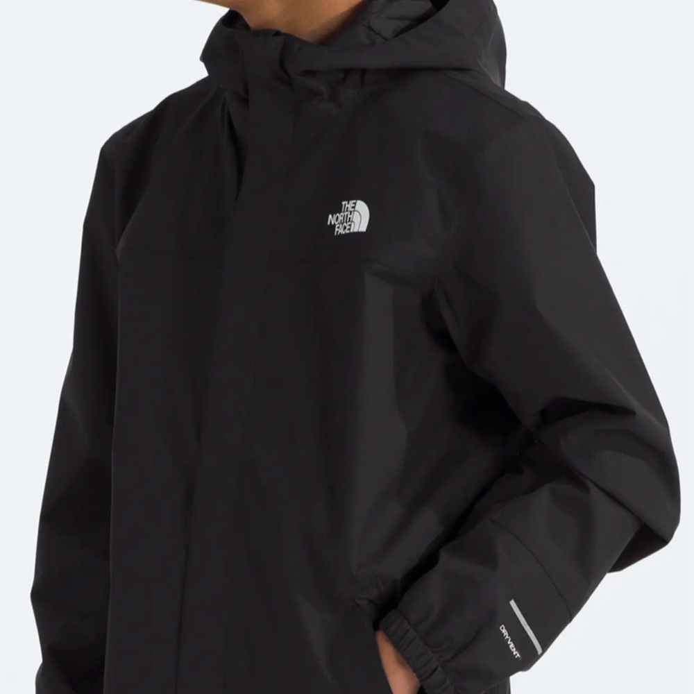 The North Face Youth Black Hooded Raincoat